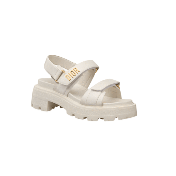 Dior Act White Lambskin Platform Sandals – 7cm Heel